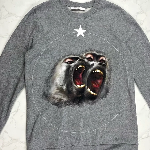 🔥65% OFF🔥 [SALE] Givenchy Monkey Brothers Grey Sweatshirt